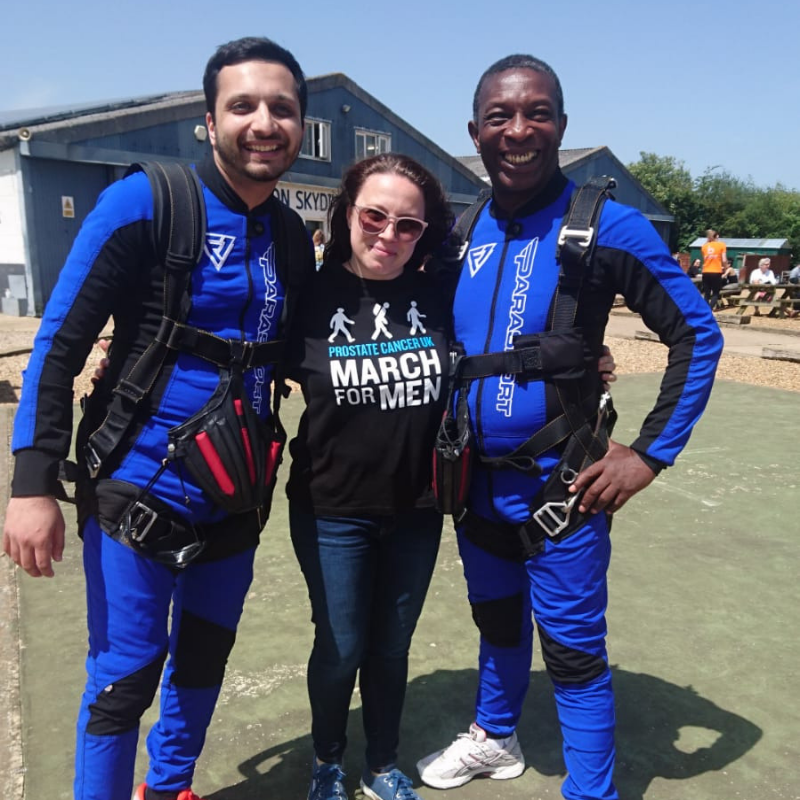 MDTi skydive image for Prostate Cancer UK